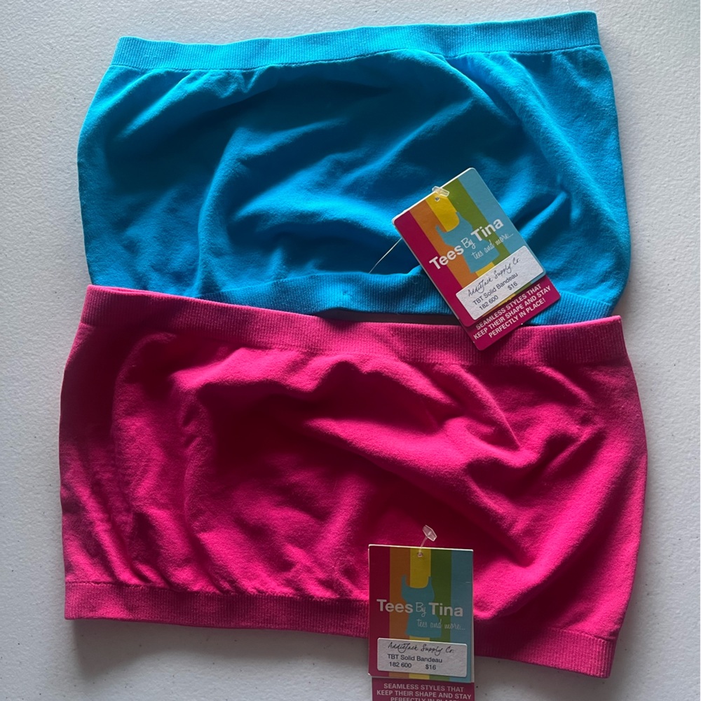 Tees by Tina set of 2 Bandeaus 
One size- fuschia and teal